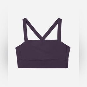 Everlane The Perform Cropped Top Sports Bra in Eggplant Purple